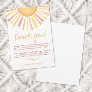 Tarjeta De Agradecimiento Sol Brillante Sol Gracias