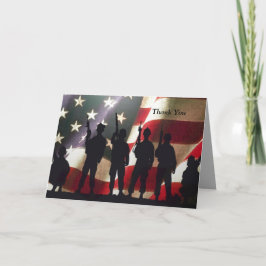 Tarjeta De Agradecimiento Soldado militar patriótico Gracias Personalizado