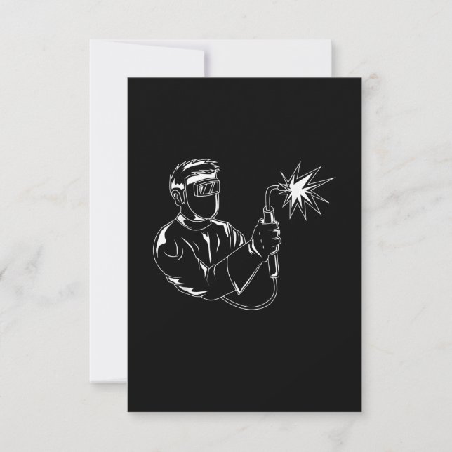 Tarjeta De Agradecimiento Soldadura Silhouette Cute Sombra regalos de artesa (Anverso)