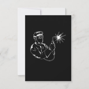 Tarjeta De Agradecimiento Soldadura Silhouette Cute Sombra regalos de artesa
