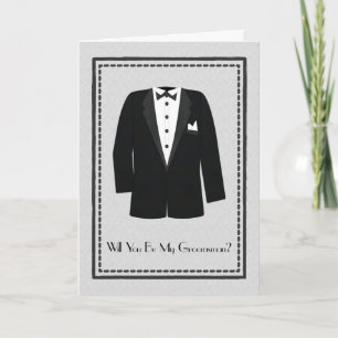Tarjeta De Agradecimiento Solicitud de Tuxedo Groomsman