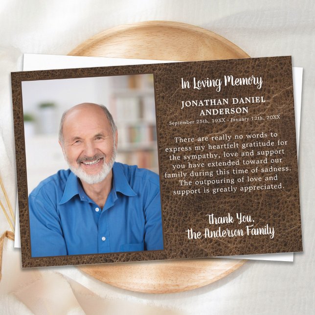 Tarjeta De Agradecimiento Solidaridad Amando la Memoria Foto Funeral De Faux (Subido por el creador)