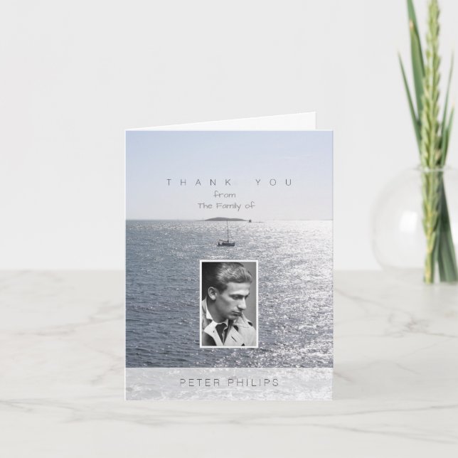Tarjeta De Agradecimiento Solidaridad con el marco fotográfico marino y marí (Anverso)