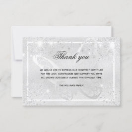 Tarjeta De Agradecimiento Solidaridad con la mariposa de plata, gracias