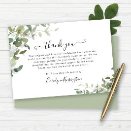 Tarjeta De Agradecimiento Solidaridad con la vegetación acuarela Gracias