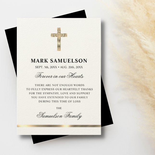 Tarjeta De Agradecimiento Solidaridad en memoria de la cruz religiosa cruzad (Subido por el creador)