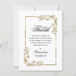 Tarjeta De Agradecimiento Solidaridad en memoria de la FOTO del oro blanco G