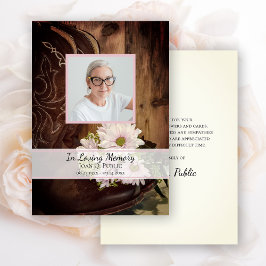 Tarjeta De Agradecimiento Solidaridad en memoria del funeral de Cowboy Boot 