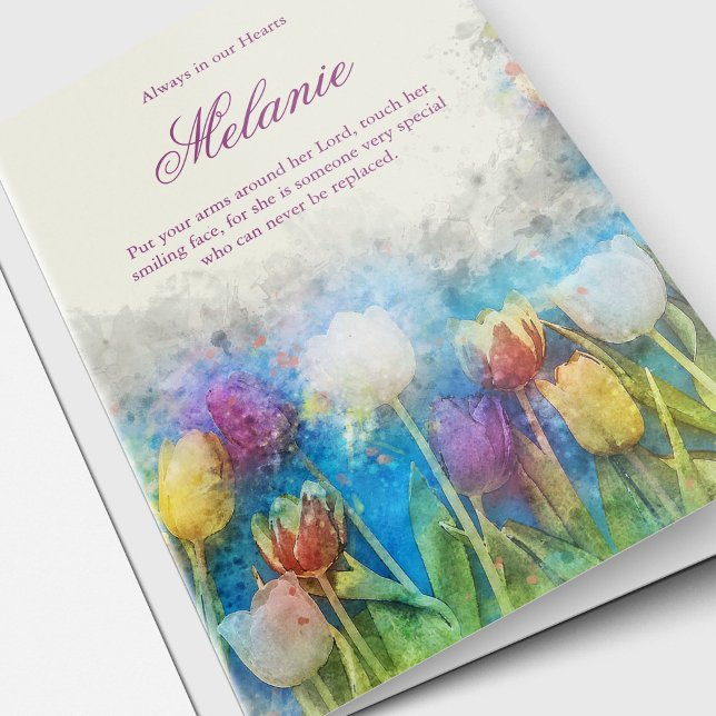 Tarjeta De Agradecimiento Solidaridad Flores Celebración de la vida Funeral (Sympathy floral Celebration of Life, In Loving Memory, Forever in our Hearts Funeral thank you cards)