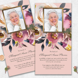 Tarjeta De Agradecimiento Solidaridad Foto Fórmula Funeral Floral Gracias Ca