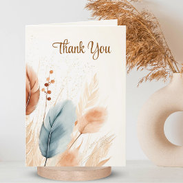 Tarjeta De Agradecimiento Solidaridad Funeral Pampas Grass Boho Beige FOTO