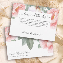 Tarjeta De Agradecimiento Solidaridad Gracias A Bereavement Floral Memorial