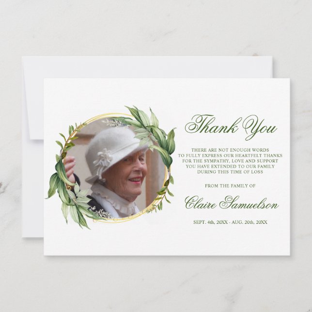 Tarjeta De Agradecimiento Solidaridad Gracias A Memorial Greenerenera FOTO (Anverso)