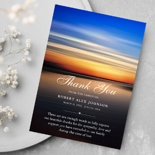 Tarjeta De Agradecimiento Solidaridad gracias al funeral de la caída del sol