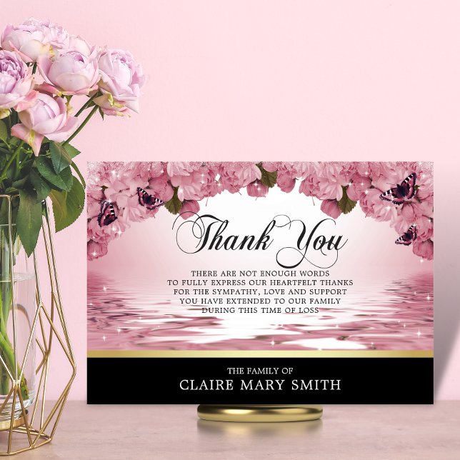 Tarjeta De Agradecimiento Solidaridad Gracias Fúnebre Floral (Subido por el creador)
