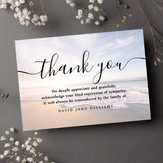 Tarjeta De Agradecimiento Solidaridad Gracias Funeral De Beach Ocean
