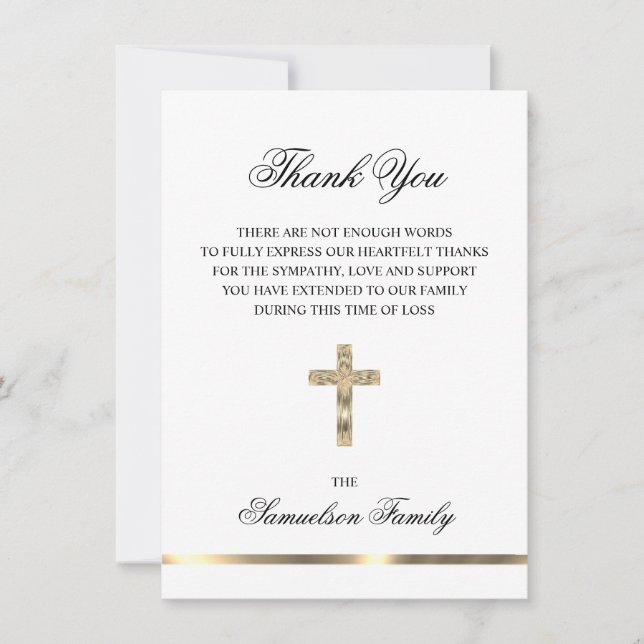 Tarjeta De Agradecimiento Solidaridad Memorial Cross Gold FOTO Gracias (Anverso)