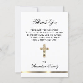 Tarjeta De Agradecimiento Solidaridad Memorial Cross Gold FOTO Gracias