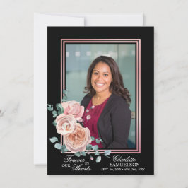 Tarjeta De Agradecimiento Solidaridad Memorial Foto Floral Rosa Gracias