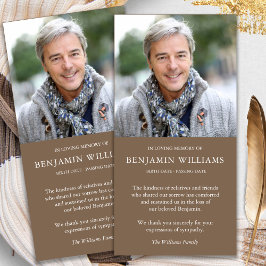 Tarjeta De Agradecimiento Solidaridad Pérdida Foto Funeral Rústico Gracias C