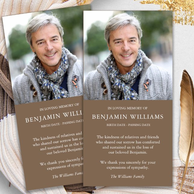 Tarjeta De Agradecimiento Solidaridad Pérdida Foto Funeral Rústico Gracias C (funeral thank you cards, bereavement, elegant, simple, celebration of life, sympathy card)