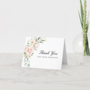 Tarjeta De Agradecimiento Solidaridad Pink Floral Funeral Fotografía doblada