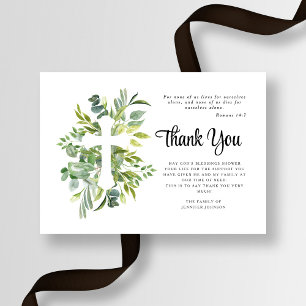 Tarjeta De Agradecimiento Solidaridad Verde Cruz Funeral