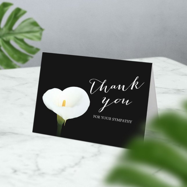 Tarjeta De Agradecimiento Solidaridad White Lily Flower Memorial Gracias (Subido por el creador)