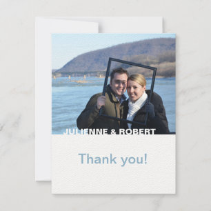 Tarjeta De Agradecimiento Solo tú Boda fotográfico moderno Gracias