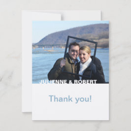 Tarjeta De Agradecimiento Solo tú | Boda fotográfico moderno Gracias