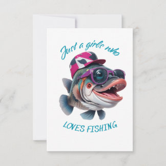 Tarjeta De Agradecimiento solo un chica al que le encanta pescar