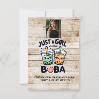 Tarjeta De Agradecimiento Sólo un Chica que ama a Boba