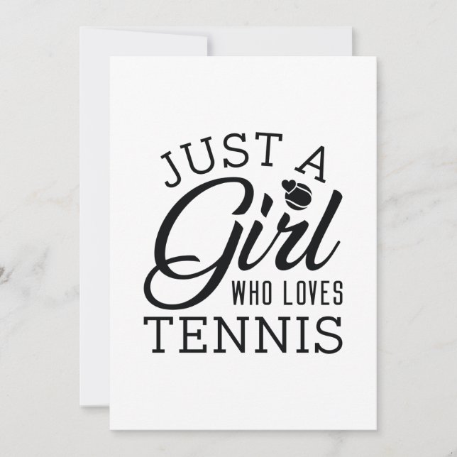 Tarjeta De Agradecimiento Solo un Chica que ama el tenis (Anverso)