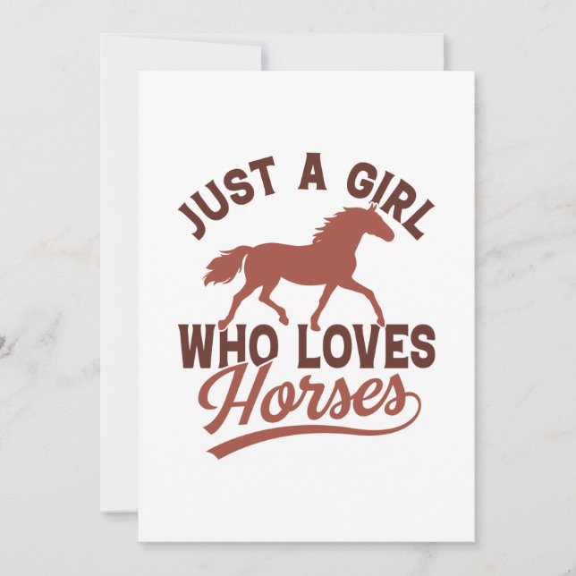 Tarjeta De Agradecimiento Sólo un Chica que ama los caballos (Anverso)