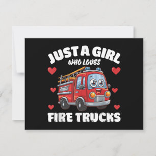 Tarjeta De Agradecimiento Solo un Chica que ama los camiones de bomberos, el
