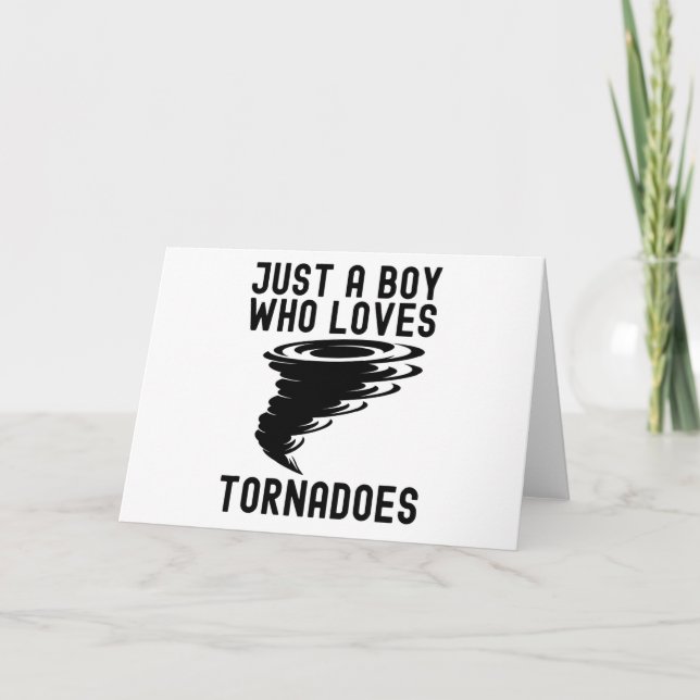 Tarjeta De Agradecimiento Solo un chico que ama a los tornados niños gracios (Anverso)