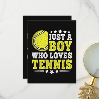 Tarjeta De Agradecimiento Solo un chico que ama el tenis divertido amante de