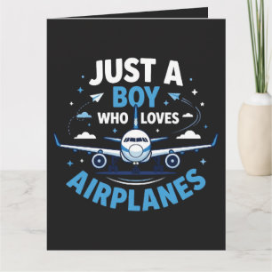 Tarjeta De Agradecimiento Solo un chico que ama los aviones