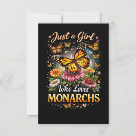 Tarjeta De Agradecimiento Solo una chica que ama a las monarcas