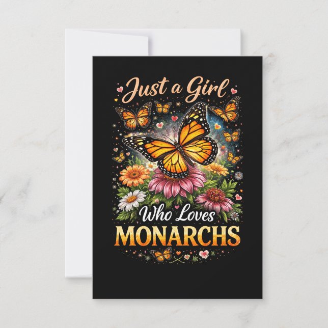 Tarjeta De Agradecimiento Solo una chica que ama a las monarcas (Anverso)