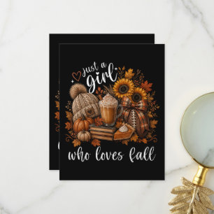 Tarjeta De Agradecimiento Sólo una chica que ama el otoño