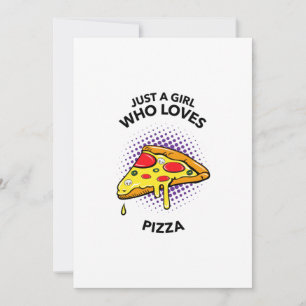 Tarjeta De Agradecimiento Solo una chica que ama la pizza divertida comida i