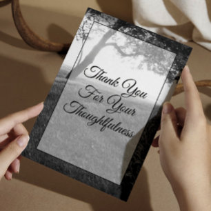 Tarjeta De Agradecimiento Sombra exterior Boda blanco y negro