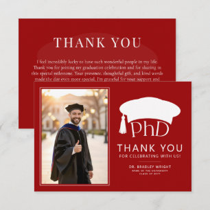 Tarjeta De Agradecimiento Sombrero doctoral de doctorado personalizado Gradu
