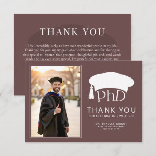 Tarjeta De Agradecimiento Sombrero doctoral de doctorado personalizado Gradu
