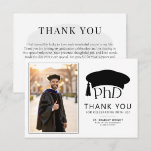 Tarjeta De Agradecimiento Sombrero doctoral de doctorado personalizado Gradu