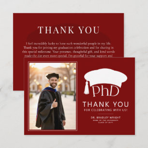 Tarjeta De Agradecimiento Sombrero doctoral de doctorado personalizado Gradu