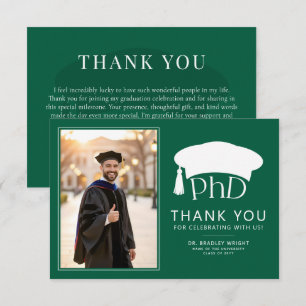Tarjeta De Agradecimiento Sombrero doctoral de doctorado personalizado Gradu