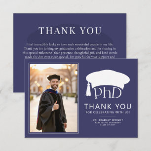 Tarjeta De Agradecimiento Sombrero doctoral de doctorado personalizado Gradu