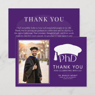 Tarjeta De Agradecimiento Sombrero doctoral de doctorado personalizado Gradu
